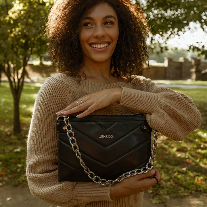 Jen & Co. - Wholesale Crossbody Bag - Women's - M2419 Britt Puffer Crossbody w/ Snaps