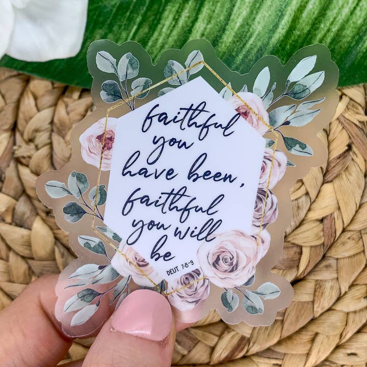 Faithful You Ave Bin, vinile trasparente, adesivo, 7,6 x 7,6 cm per la vendita all'ingrosso da parte di Savannah and James Co