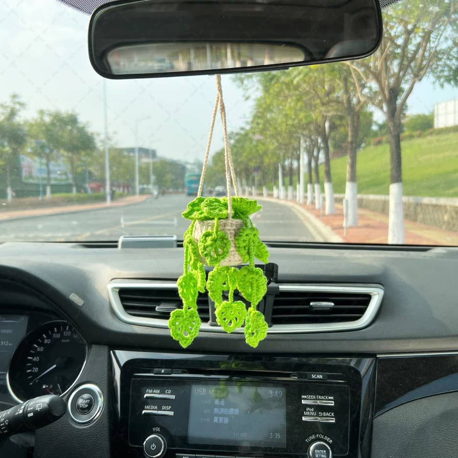 TOMOPOD LLC – wholesale Car Decorative Charm - Unisex – Crochet Monstera Plant, Car Plant Hanging, Plant Lover Decor0