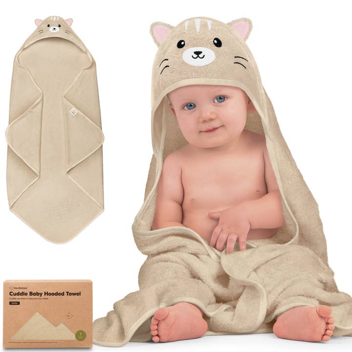 Cat KeaBabies Cuddle Baby Hooded Towel for wholesale on Faire