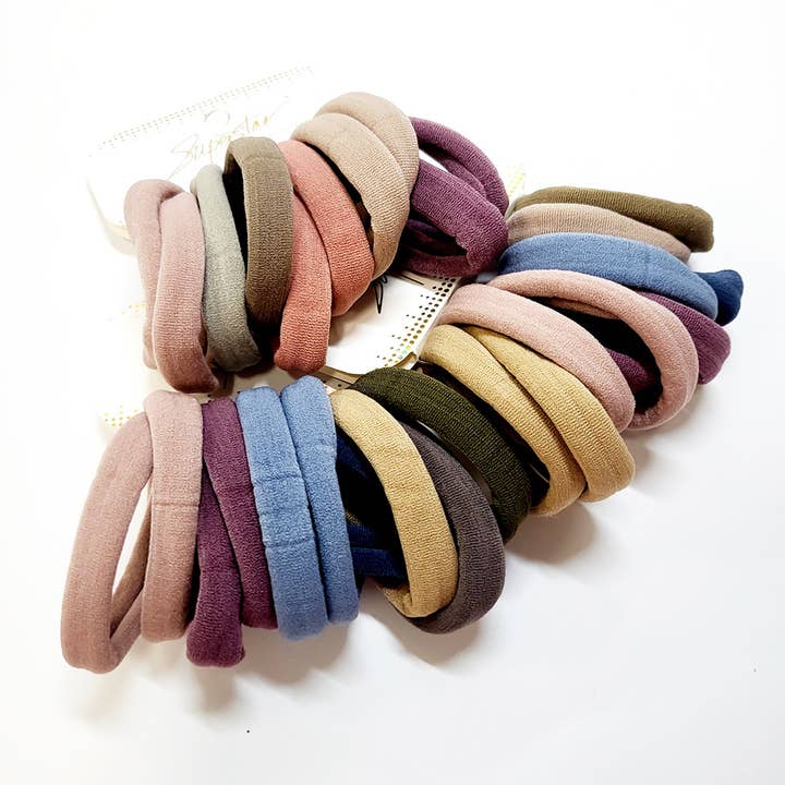 Assorted Color 10 pcs Mauve and Dull Tone Hair Tie Set for wholesale on Faire