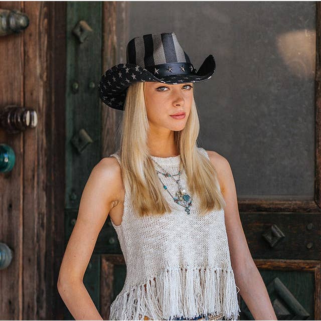 California Hat Company - Wholesale Cowboy Hat - Women's - Star Spangled Cowboy Hat for Women TX-722