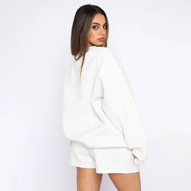 Masyal – wholesale Lounge set – Women's – Spring and Autumn Long Sleeve Sweatshirt Women's Shorts Set19