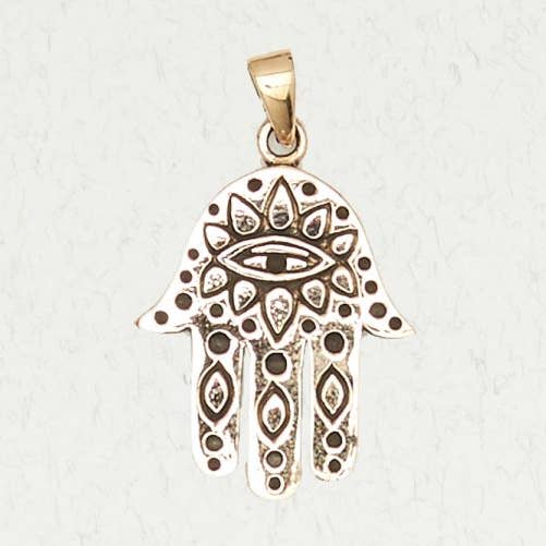 Jüdische Bronze-Anhänger-Halskette - Hamsa für den Großhandel von Nirvana LLC