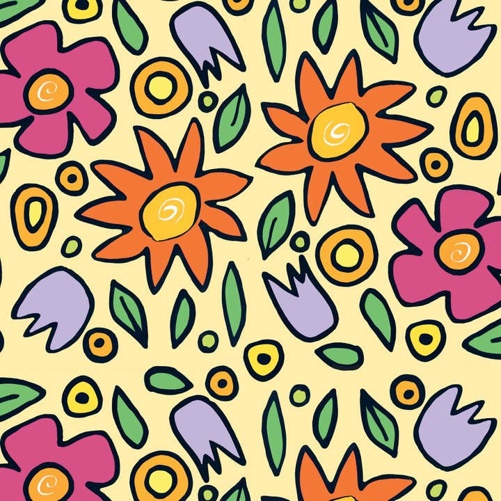 Flower Power Gul Gave Wrap for engroshandel hos Springamajig Press