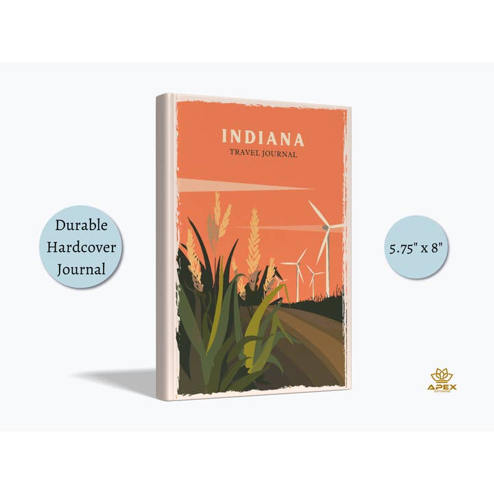 Journal de voyage de l'Indiana, cadeau Indiana, carnet Hoosier State pour la vente par Apex Artisans