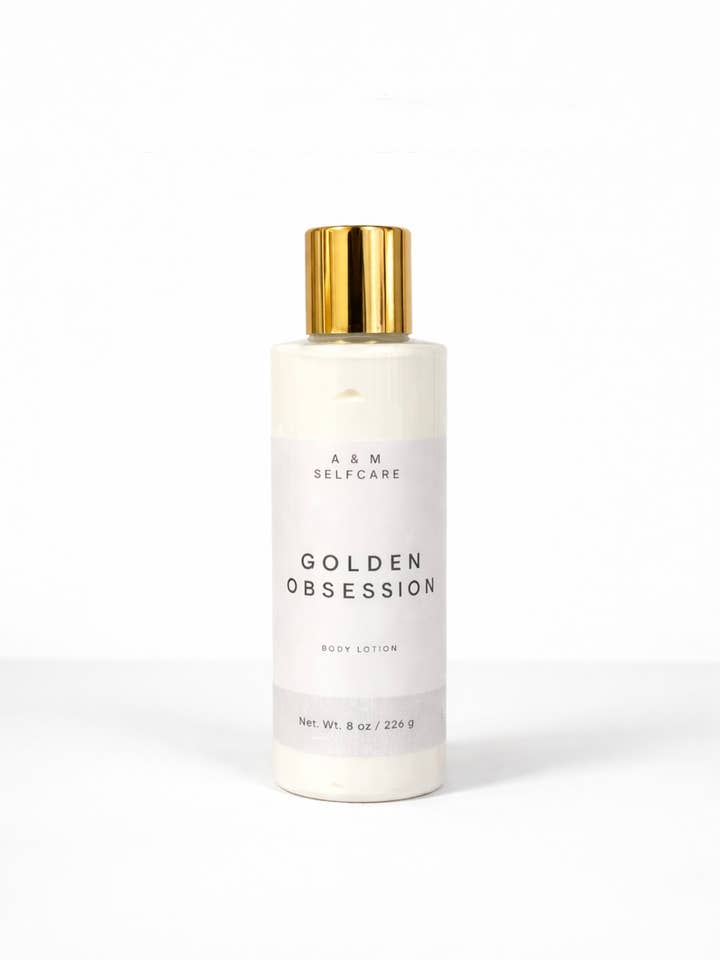 Golden Obsession – Warm Peach & Rum Body Lotion for wholesale by A & M Selfcare