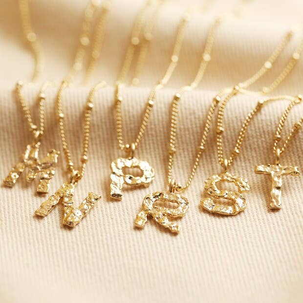 Lisa Angel - Wholesale Pendant/Charm Necklace - Hammered Initial Pendant Necklace2