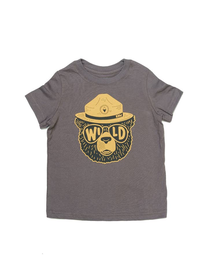 Keep Nature Wild - Wholesale Screen Printed T-Shirt - Unisex - Wildbear Toddler Tee | Coal
