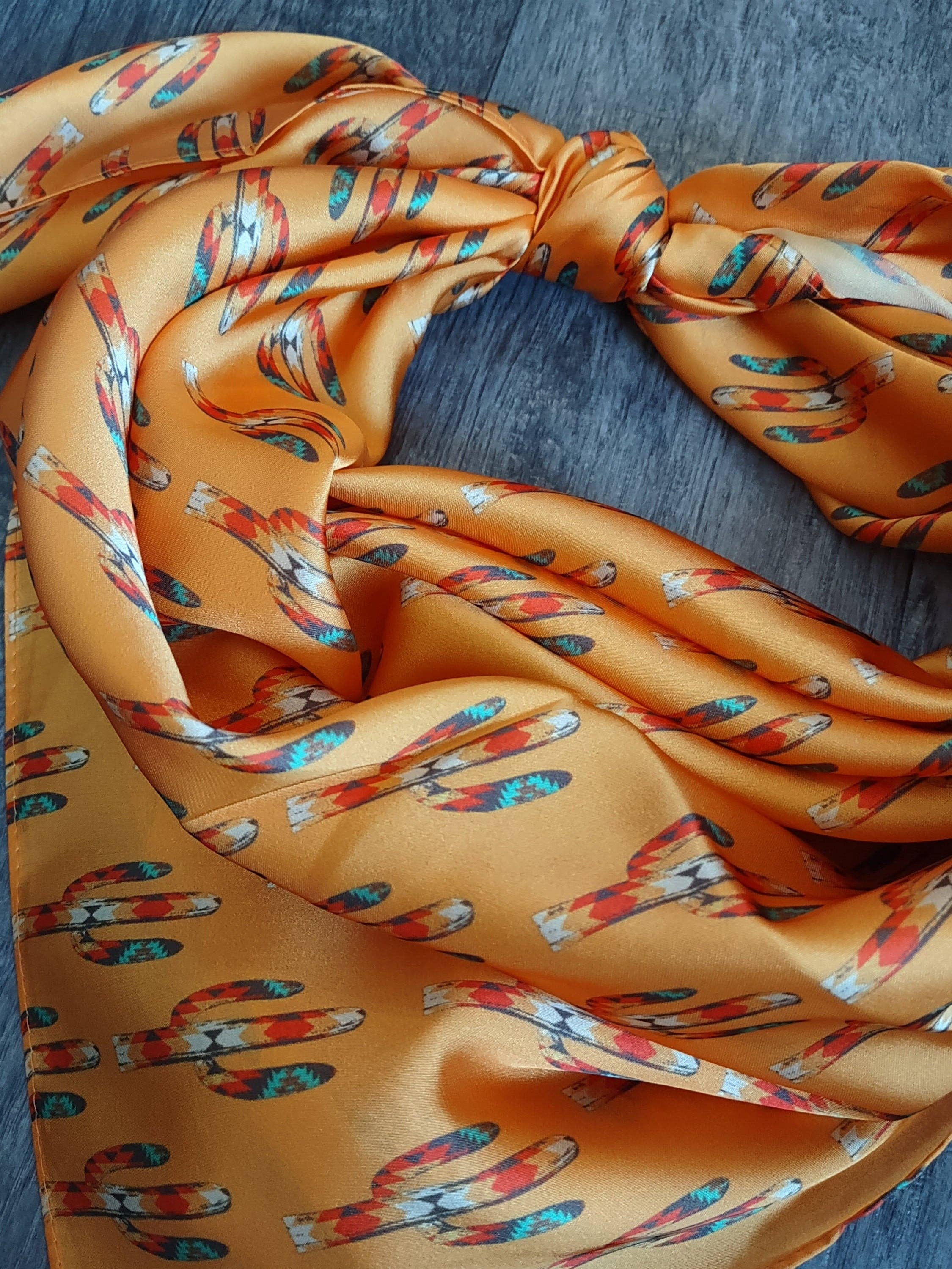 Double B Wild Rags - Wholesale Sjaal - Dames - WILD RAG Donker Mosterd Goud Cactus Cowboy Western Necksjaal Bandana van Double B Wild Rags5