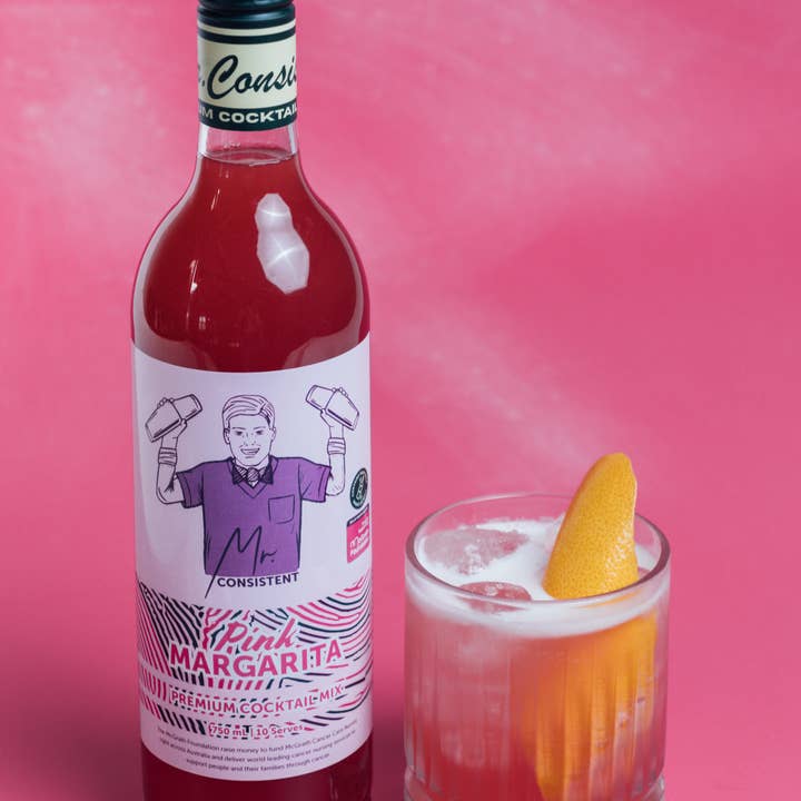 Mr. Consistent - Wholesale Cocktail mix/syrup - Pink Margarita Mixer 750 mL - 10 Serves 3