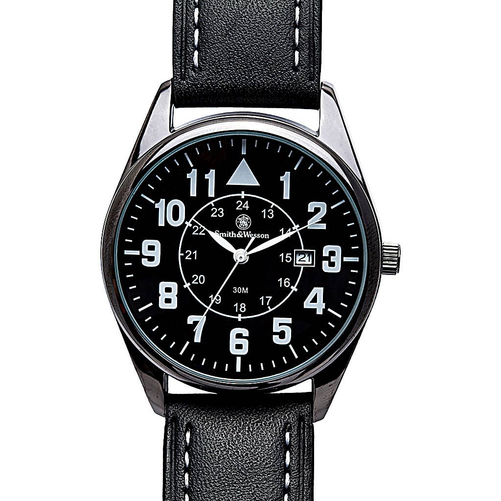 CALIBER GOURMET / CAMPCO - Wholesale Wrist Watch - Men's - Smith & Wesson CIVILIAN WITH LEATHER STRAP4
