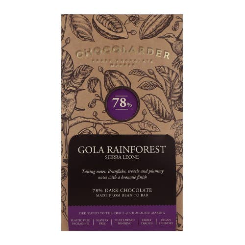 Gola Rainforest 78% Dark Chocolate Bar for wholesale by Chocolarder