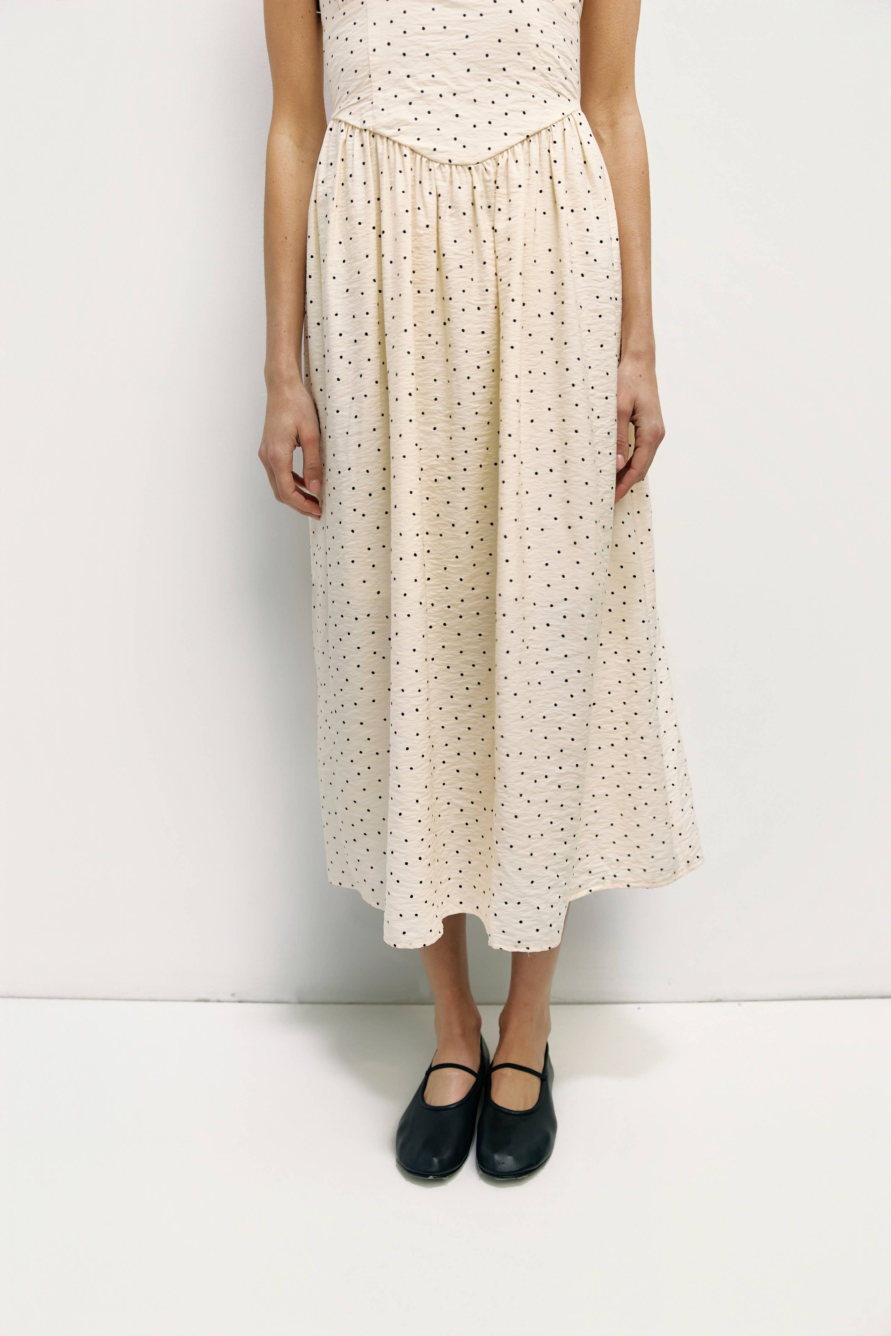 All Row - Wholesale Dress - Women's - The Melinda Dress | Polka Dot Milkmaid Dress5