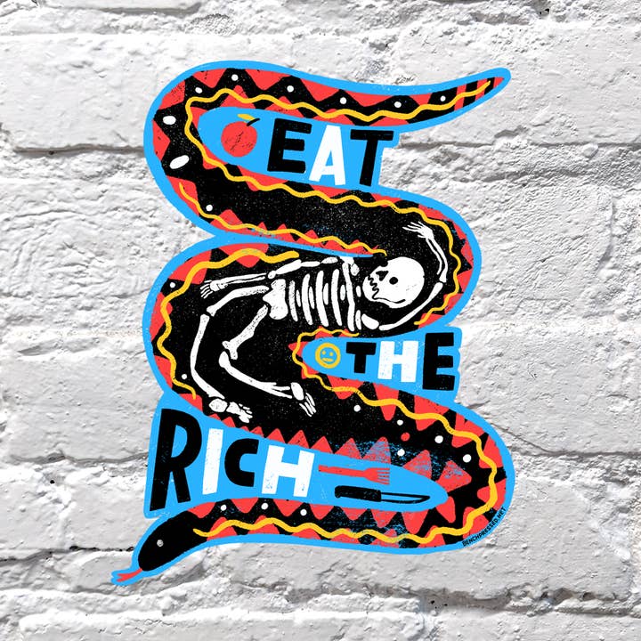Eat the Rich Sticker (Snake) for wholesale by Bench Pressed