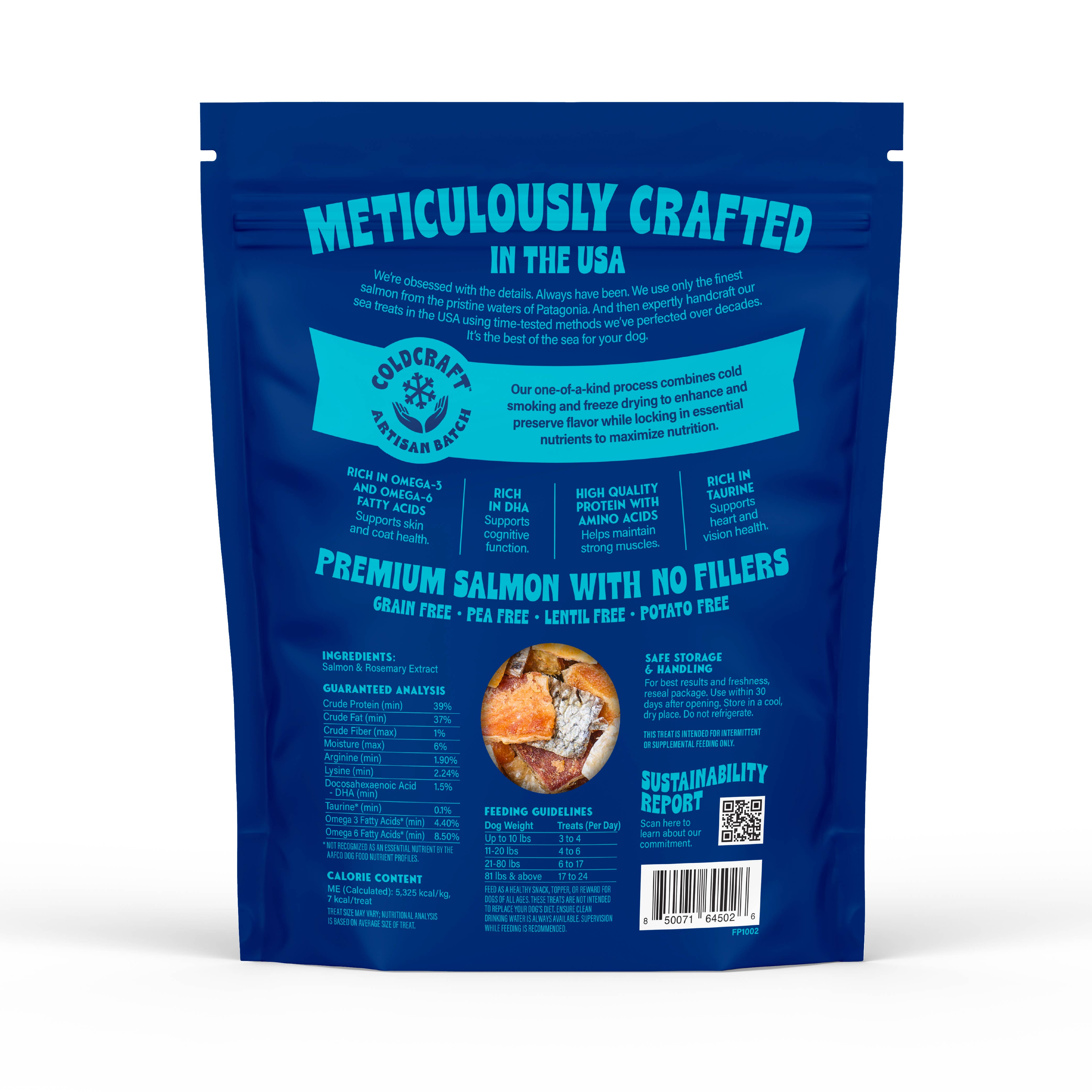 Finfare Pet Foods - Wholesale Pet Treats - Dog - Freeze-Dried Salmon Skin Bites for Dogs, 9oz1