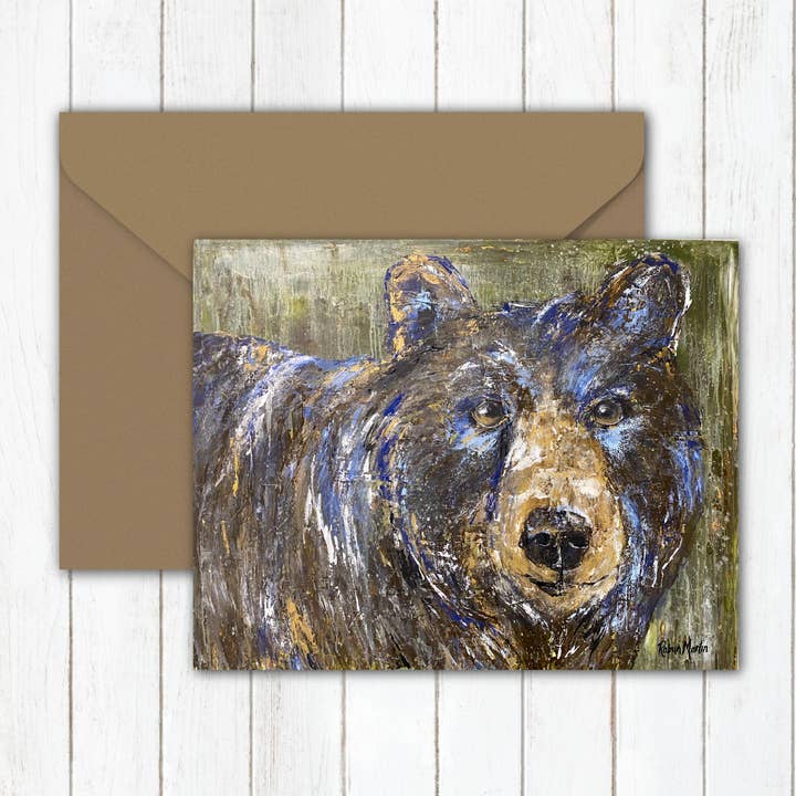 Carte de notes | « Ours errant » | Art original, illustration d'ours pour la vente par Lulu and Tully