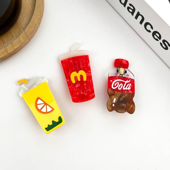 TheDivaSoap - Wholesale Hair Clip - Women's - Fun & Stylish Coke Fries Duckbill Clip, Eco-friendly Claw7