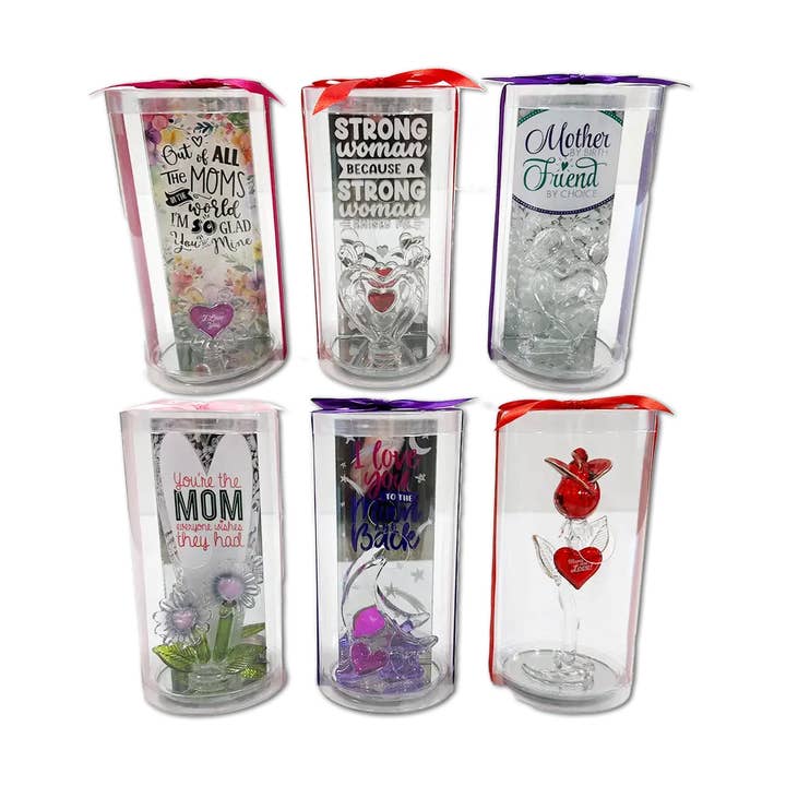Mother's Day Glass Keepsake Assortment - 6/Pack for wholesale by Novelty Closeout