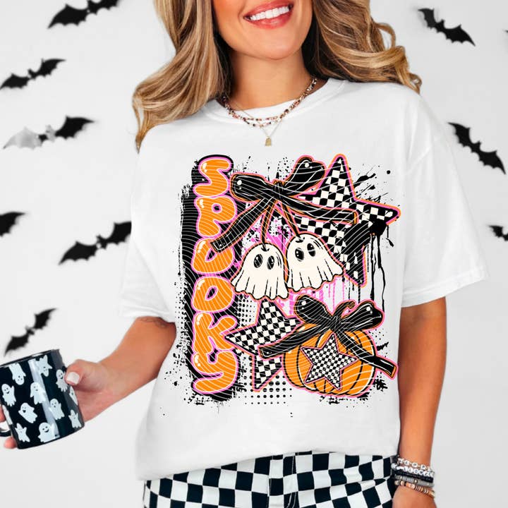 Pink Spooky T-Shirt | Trendy Halloween Shirt | Fast Shipping | Super Soft Shirts for Men/Women/Kid's for wholesale by Red Dirt Transfers