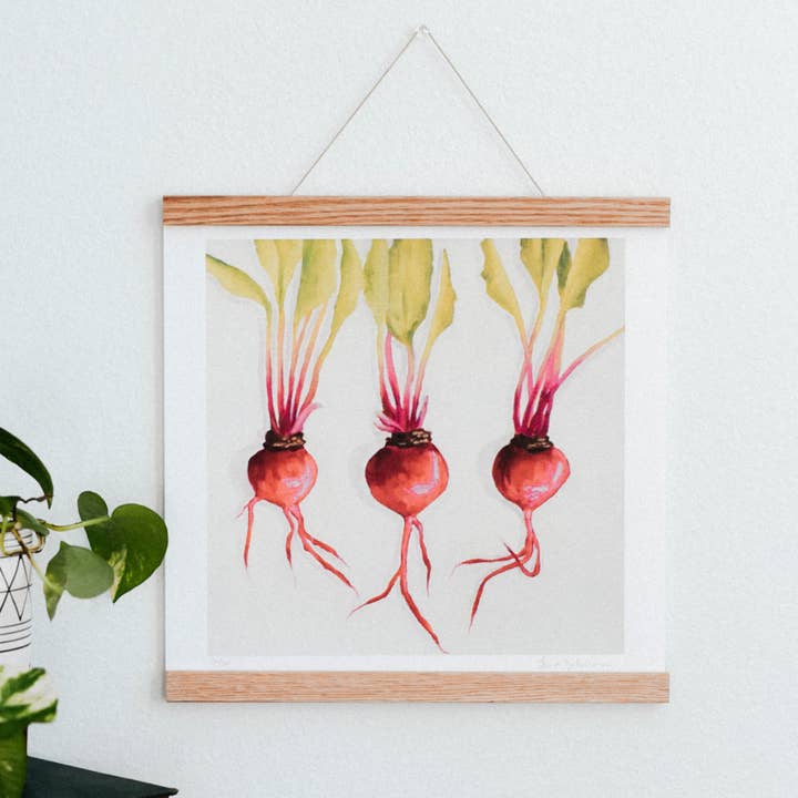 Impression d'art végétal trois navets pour la vente par Come Alive Studio