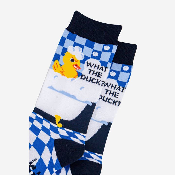 Sock Talk - Wholesale Socks - Men's - Men's Combed Cotton Crew Socks- Blue, What the Duck?2