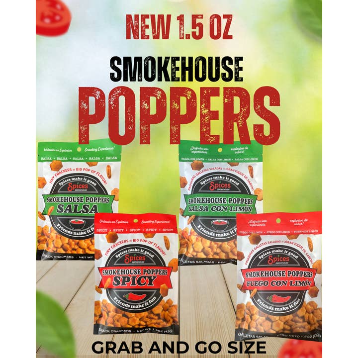 Smokehouse Crackers - Wholesale Crackers - SPANISH Smokehouse Poppers -12-Fuego Limón & Salsa Limón