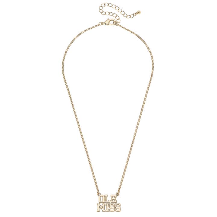 Collar de contorno de los Ole Miss Rebels Varsity en oro brillante para venta al por mayor de Canvas Style