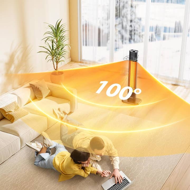 ShipItFurniture - Wholesale Outdoor Ornament/Decor - Outdoor Infrared Heater, 1500W 36Inch Electric Heater with 3 Heating Levels, Tip-Over & Overheat Protection, IPX5 Waterproof Tower Space Heater for Patio Backyard Garage Restaurant Home