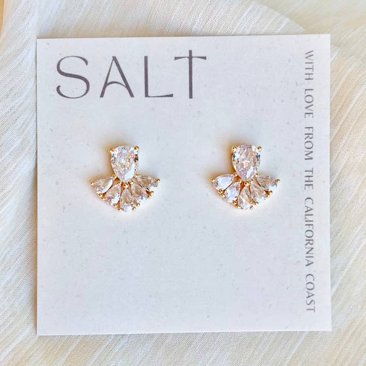 LUX STUD EARRINGS | diamond statement studs | sparkly studs for wholesale by SALT by Sarah Curtis