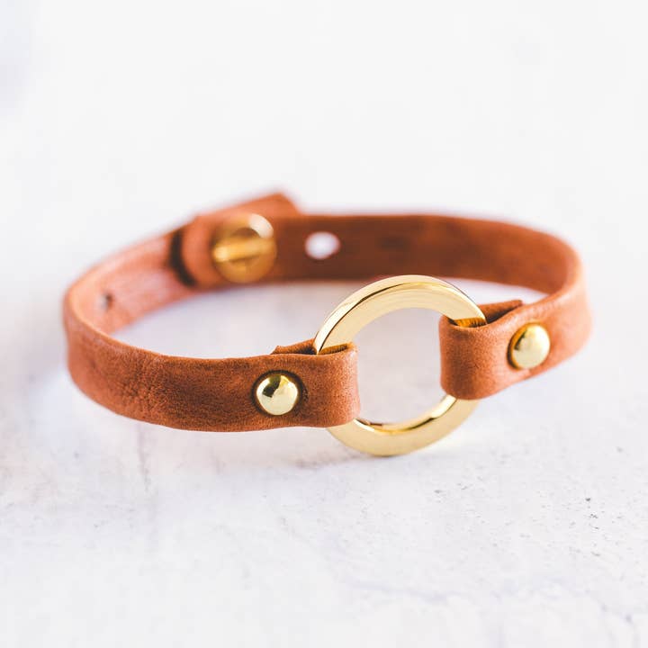 Giving Bracelets - Vente Bracelet jonc - Bracelet en cuir One Love - Doré12