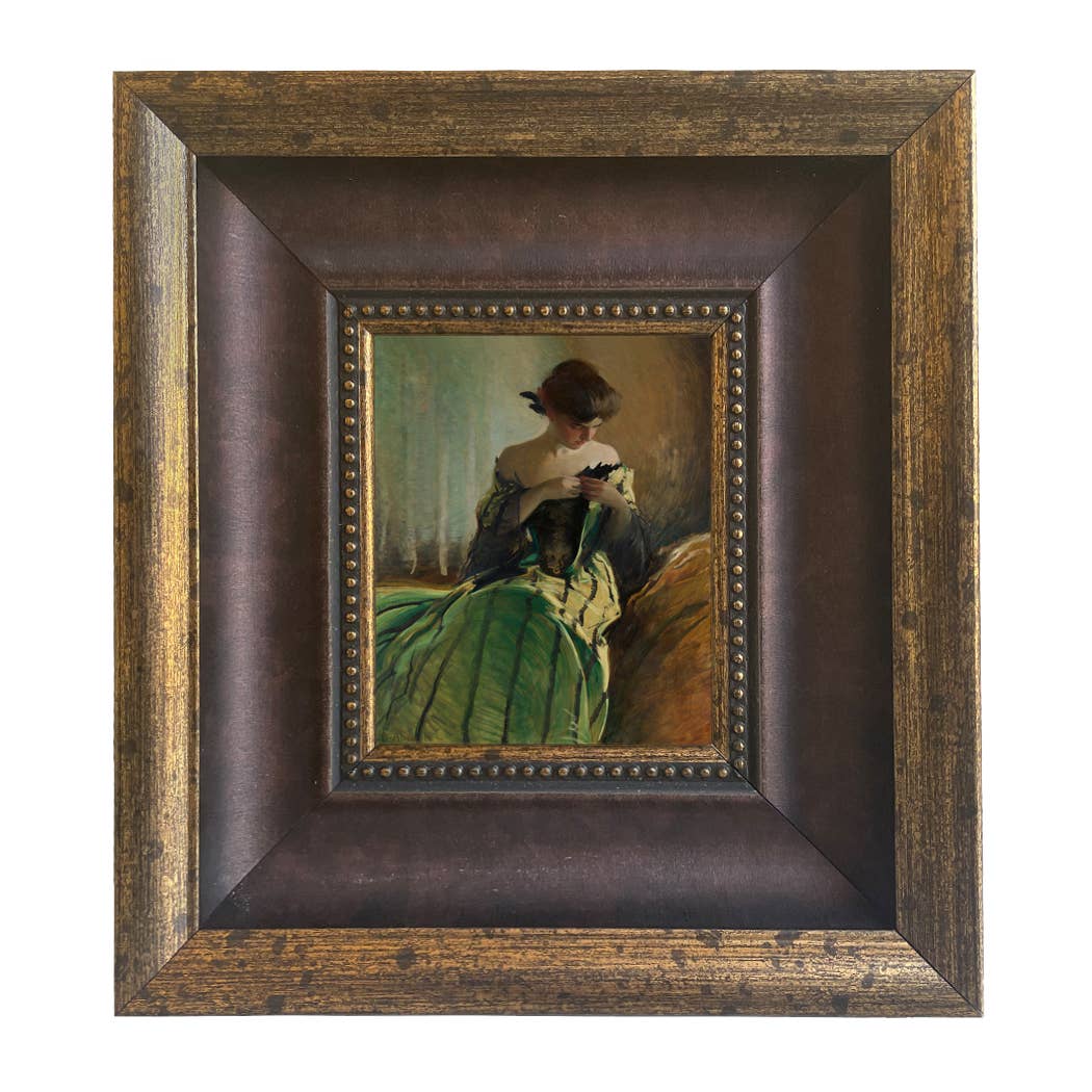 Madison Bay Co. - Historical Home Decor Reproductions - Vendita all'ingrosso Stampa artistica - Stampa su Tela Vintage di Donna in Abito Nero e Verde9