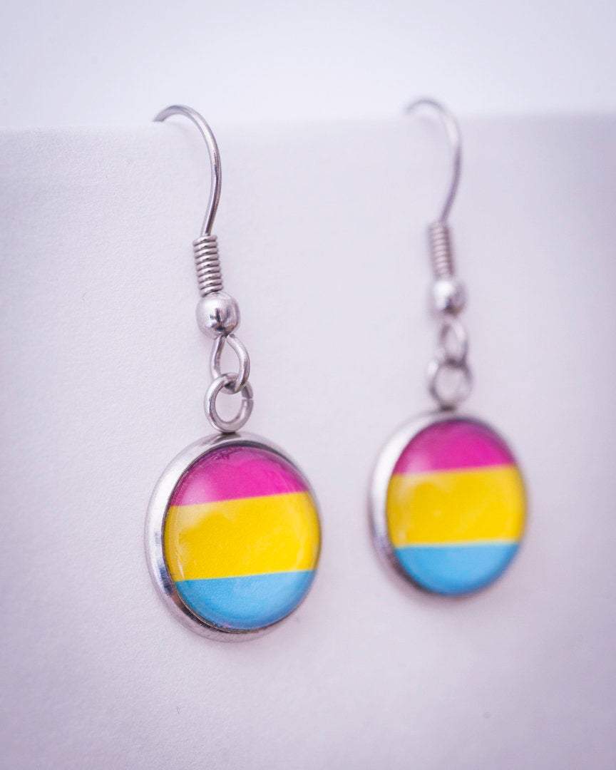 Crafty Queer Studio - Wholesale Stud/Post Earrings - Pansexual flag pride LGBTQ+ earrings - stud or dangle5