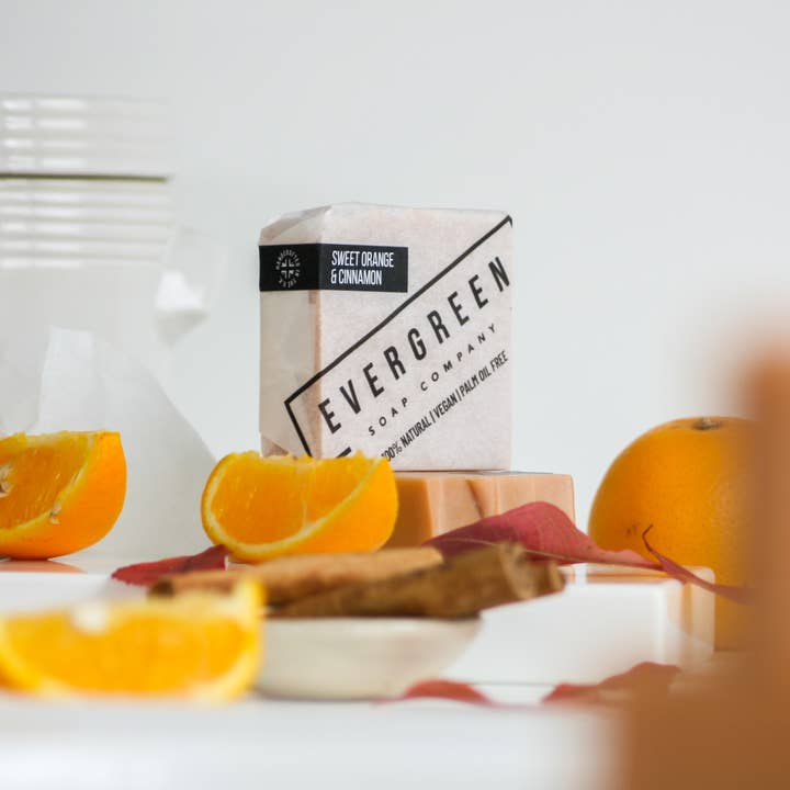 Evergreen Soap Company – wholesale Bar Soap – Sweet Orange & Cinnamon 100% Natural Soap1