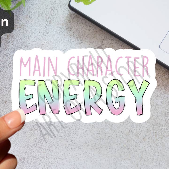 Main Character Energy - Book Lover - Waterproof Sticker for wholesale by Art of a Story