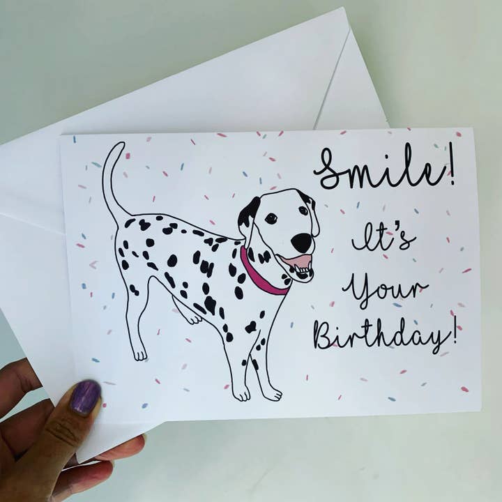 Dalmatian Birthday Card for wholesale by Spotty Sketches