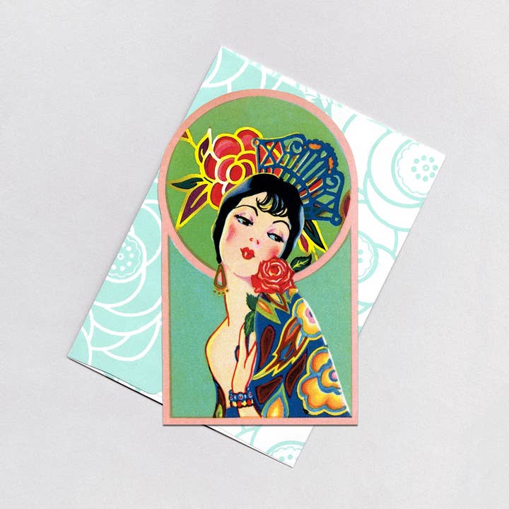 Laughing Elephant - Wholesale Everyday Greeting Card - Spanish Senorita - Art Deco Ladies Card0