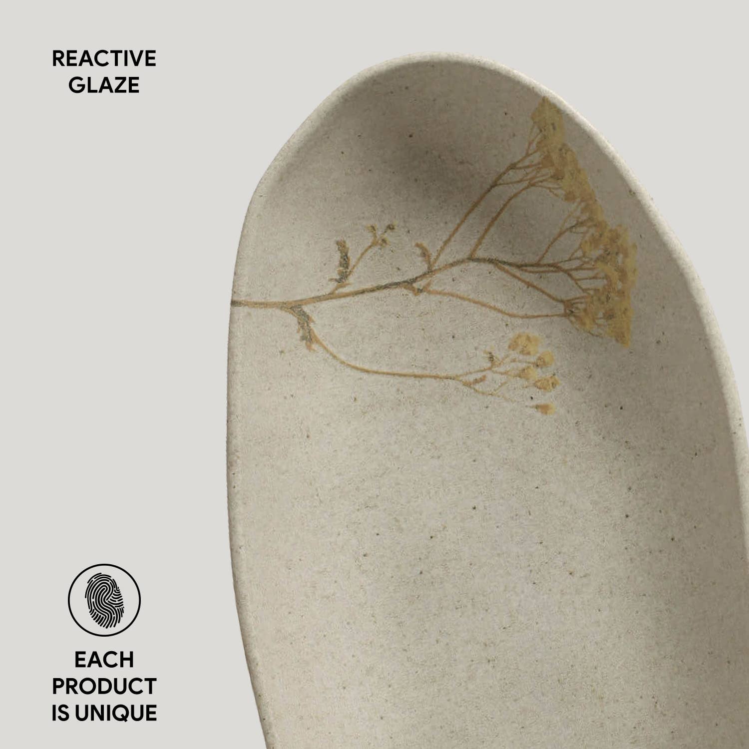 Elfenben Dybt ovalt fad stort stentøj 12,6 x 6,3" Campestre for engroshandel på Faire3