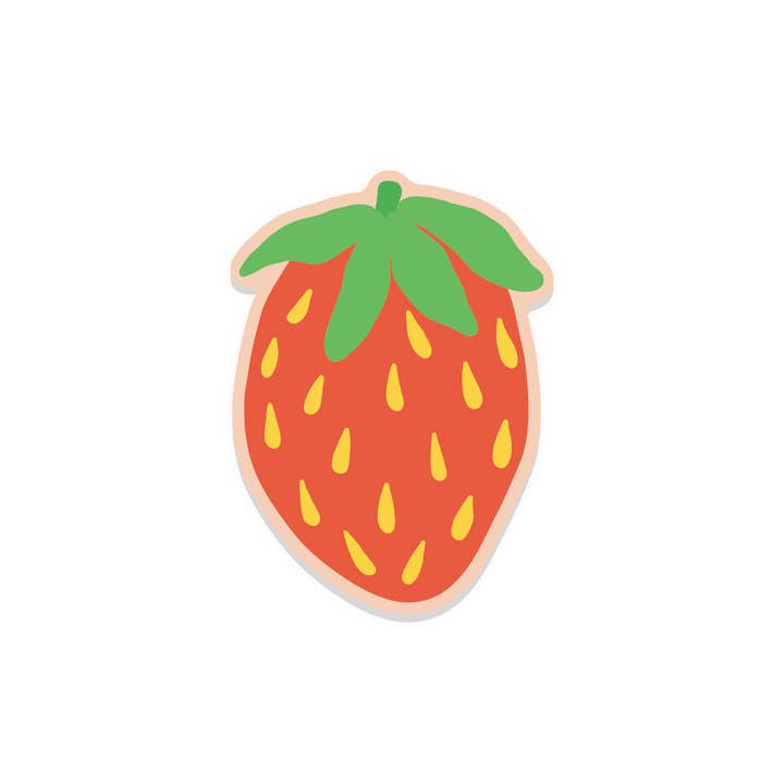 Strawberry Vinyl Sticker, Best Seller for wholesale by Christine Witmore