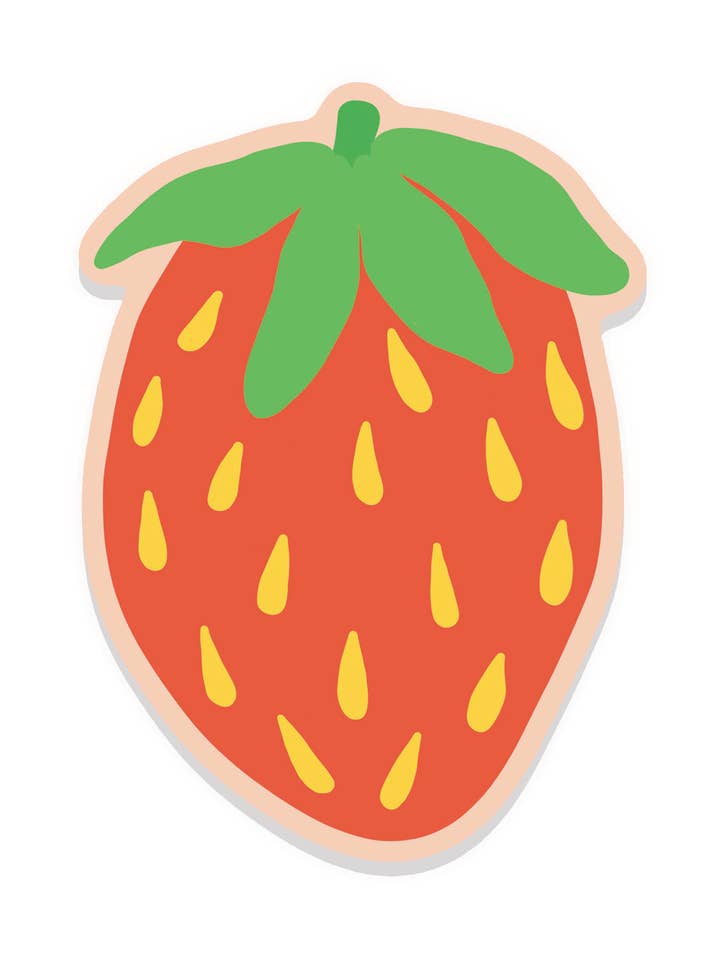 Strawberry Vinyl Sticker for wholesale by Christine Witmore