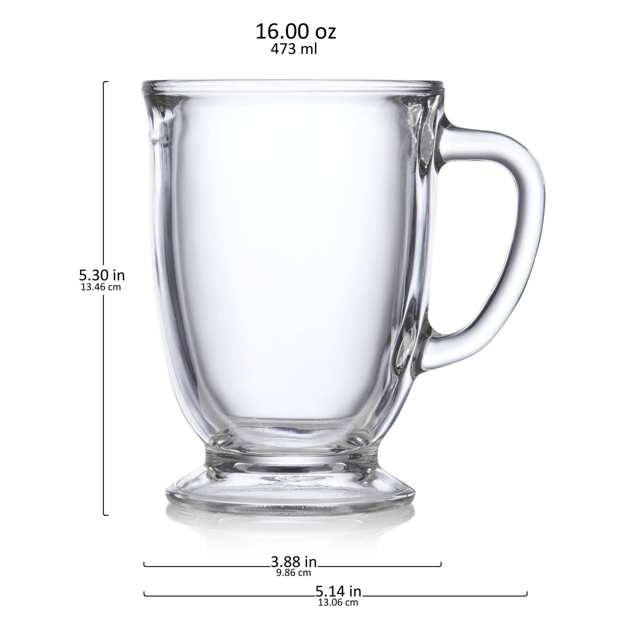 Libbey - Wholesale Coffee Mug - Libbey Kona Glass Coffee Mugs, 16-ounce, Set of 65