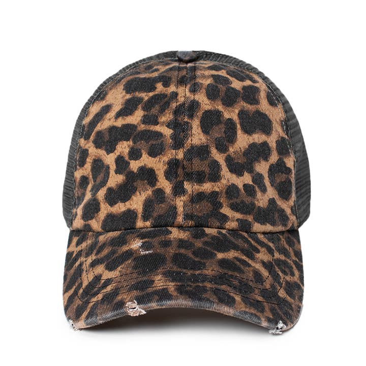 David And Young - Wholesale Trucker Hat - Women's - Leopard print baseball cap with mesh back1