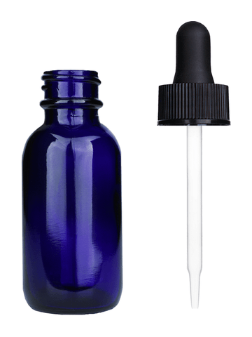 Best Bottles - Wholesale Essential Oil Holder - Boston Round Blue Bottle - 30ml (Multiple Dropper Colors)10