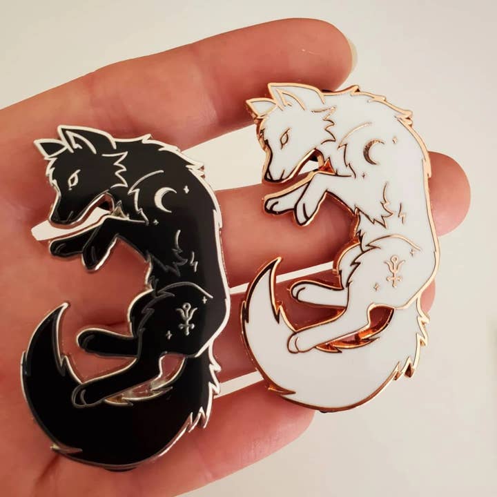 Joan of Art – wholesale Lapel pin/button – Alchemy Wolves - Enamel Pins
