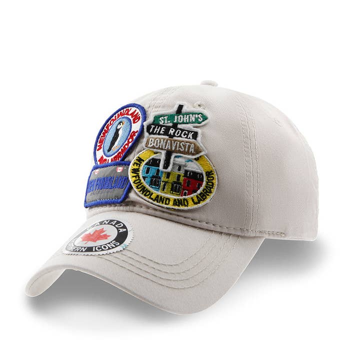 Casquette multi-patch de Terre-Neuve-et-Labrador pour la vente par Northern Icons Canada