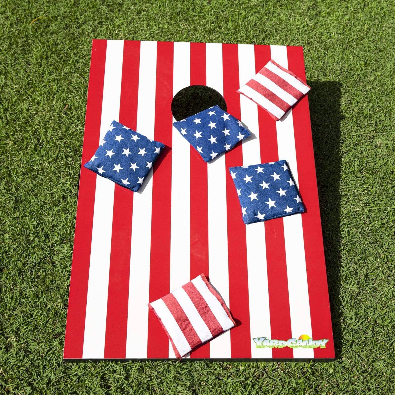 PoolCandy - Vente Jeu de pelouse - Planche Cornhole en bois Stars & Stripes YardCandy5