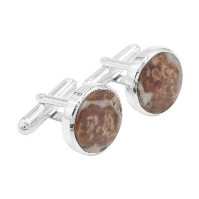 Boutons de manchette en grenat et wollastonite : Bijoux en argent massif avec pierres précieuses pour la vente par Jay Jools