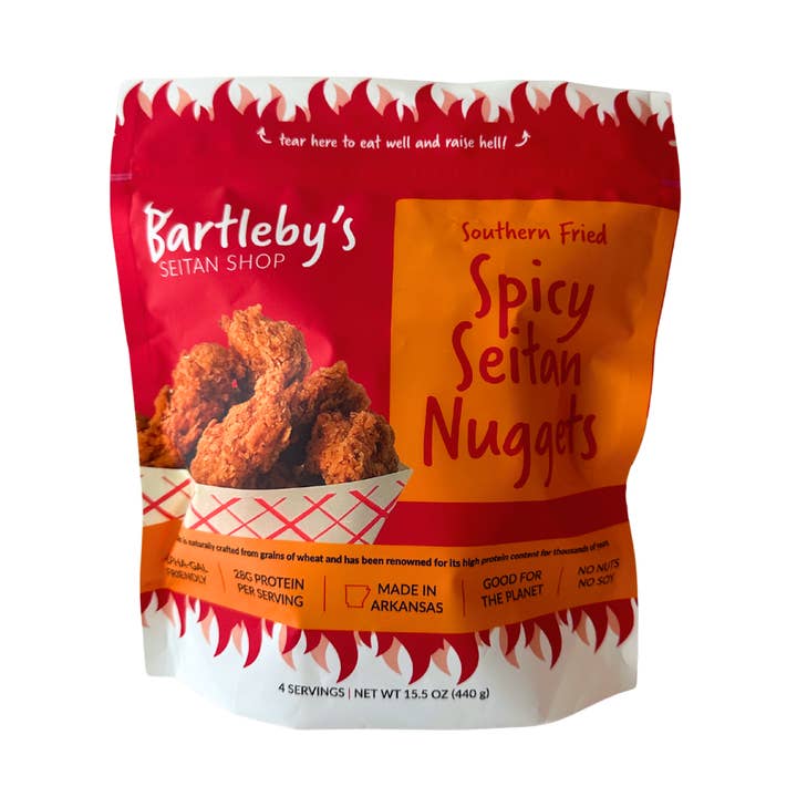 Vegan Spicy Seitan Nuggets for wholesale by Bartleby’s Food