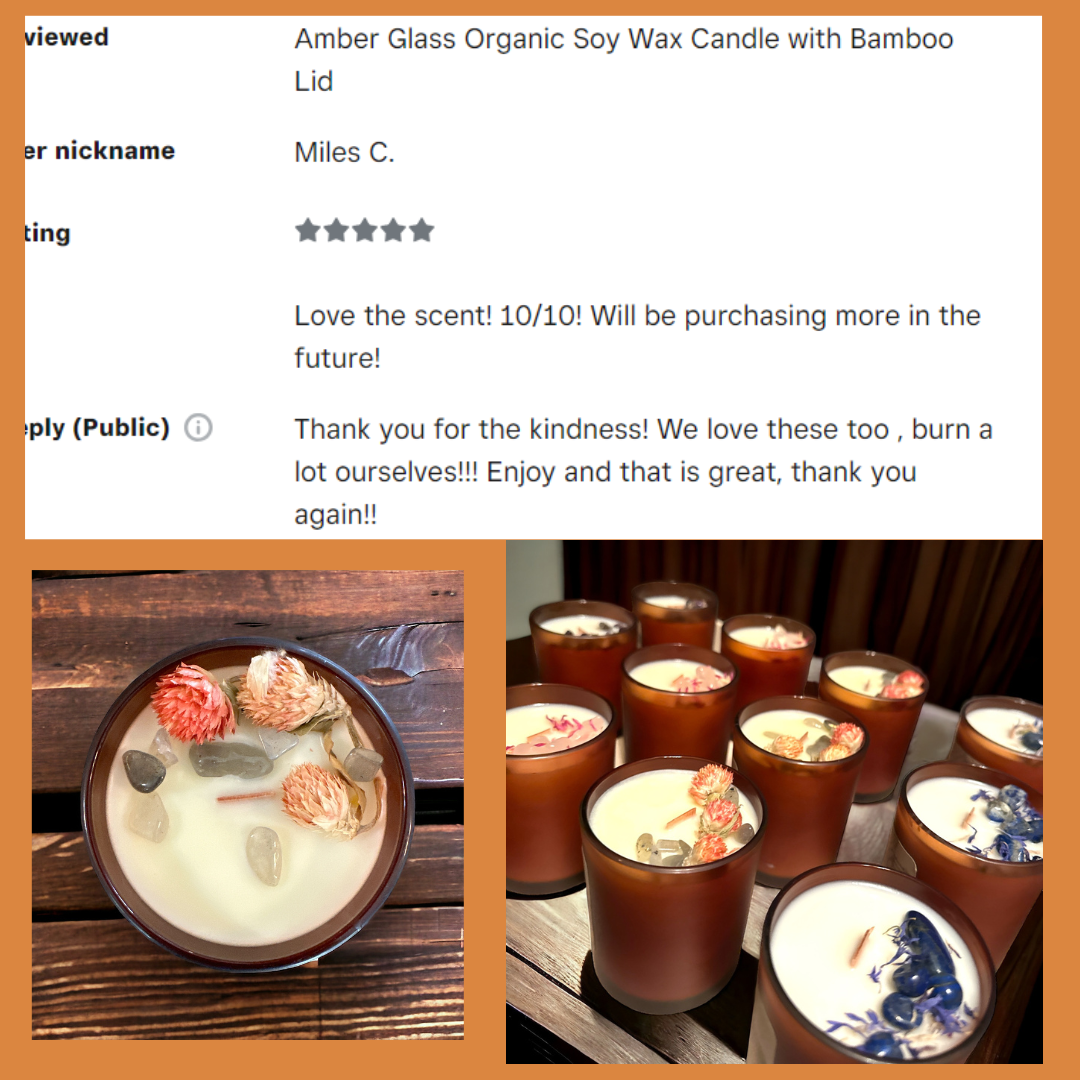 Well Fed Wolf L.L.C. - Wholesale Jar/Filled Candle -  Organic Soy Wax Candle w/ Bamboo Lid, Natural Oils,Crystals6