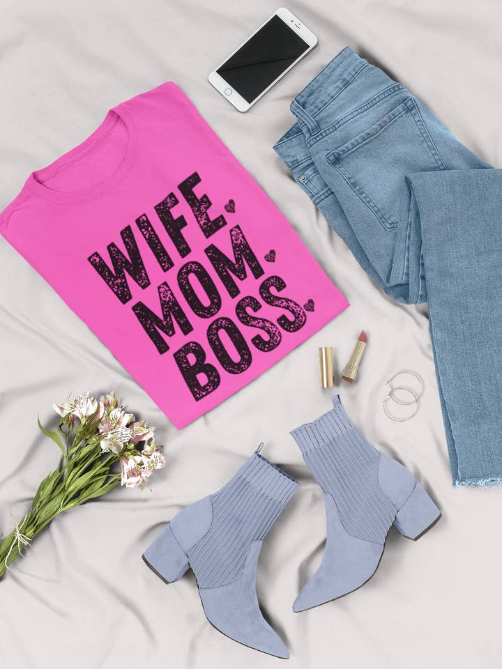 Wife Mom Boss Tee for wholesale by Honey Sage